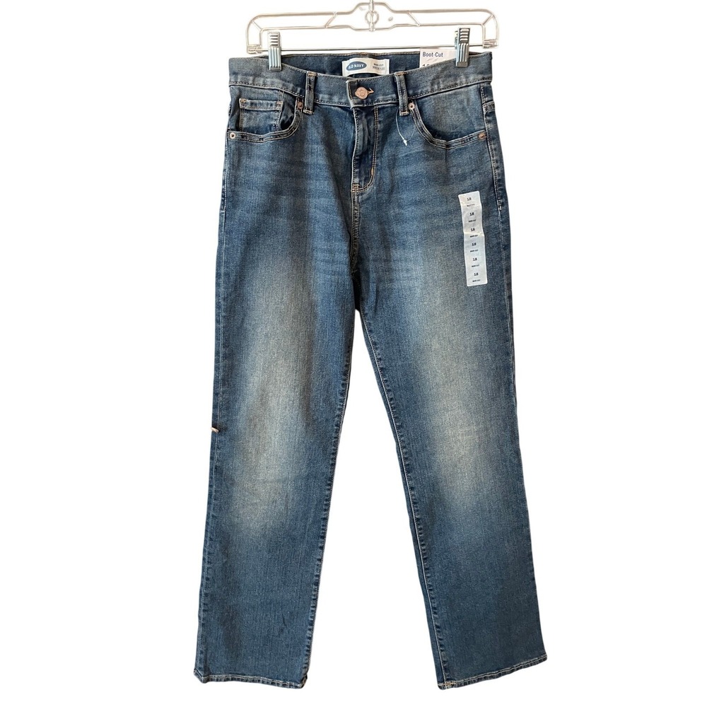 Old Navy Womens Size 18 Boot-Cut Jeans Built-In Flex Adjustable Waist Medium NEW